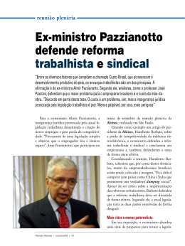 Ex-ministro Pazzianotto defende reforma trabalhista e sindical