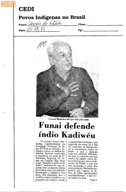 &Iacute;ntegra da not&iacute;cia. - Povos Ind&iacute;genas no Brasil