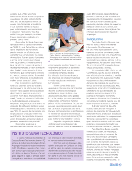 INSTITUTO SENAI TECNOL&Oacute;GICO Avalia&ccedil;&atilde;o positiva