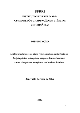 Silva, JB 2012 Fatores de risco R microplus e Anaplasma