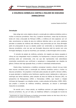 a viol&ecirc;ncia simb&oacute;lica contra a mulher no discurso jornal&iacute;stico