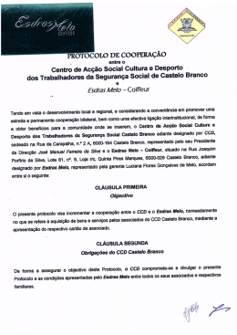 Protocolo de Coopera&ccedil;&atilde;o com a Esdras Melo