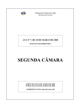 SEGUNDA CÂMARA - Tribunal de Contas da União