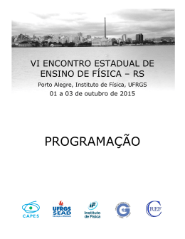 Programação do VI EEEFis-RS - Instituto de Física