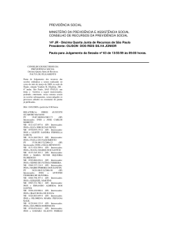 PREVID&Ecirc;NCIA SOCIAL MINIST&Eacute;RIO DA PREVID&Ecirc;NCIA E