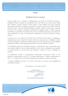 Mobilidade Interna na Categoria - serviços municipalizados de