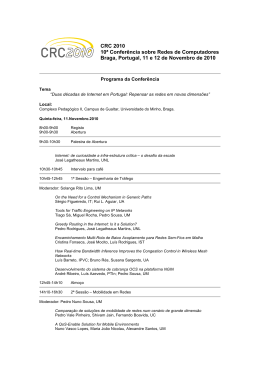 CRC 2010 10&ordf; Confer&ecirc;ncia sobre Redes de Computadores Braga