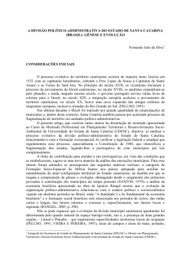 A DIVIS&Atilde;O POL&Iacute;TICO-ADMINISTRATIVA DO ESTADO DE SANTA