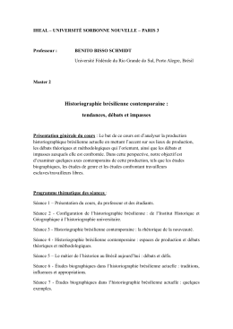 Historiographie brésilienne contemporaine - Iheal
