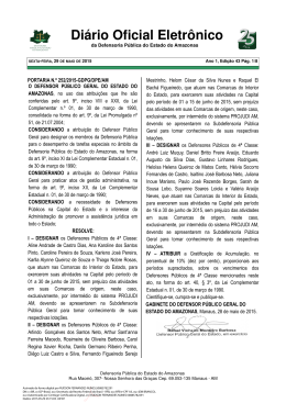 Di&aacute;rio Oficial Eletr&ocirc;nico - Defensoria P&uacute;blica do Estado do Amazonas