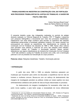 trabalhadores na ind&uacute;stria da constru&ccedil;&atilde;o civil de fortaleza