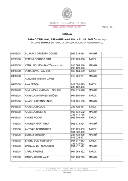 ESCALA PARA O TRIBUNAL, PSP e GNR de 01 JUN. a 31 JUL