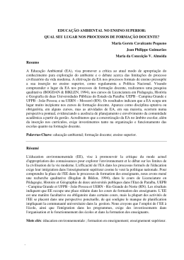EDUCA&Ccedil;&Atilde;O AMBIENTAL NO ENSINO SUPERIOR: QUAL