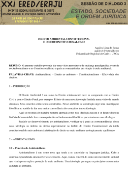 DIREITO AMBIENTAL CONSTITUCIONAL E O