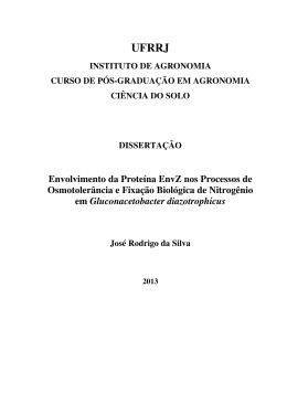 Envolvimento da Prote&iacute;na EnvZ nos Processos de Osmotoler&acirc;ncia e