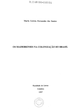os madeirenses na colonizaçao do brasil
