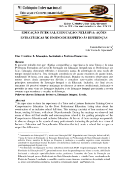 EDUCA&Ccedil;&Atilde;O INTEGRAL E EDUCA&Ccedil;&Atilde;O INCLUSIVA: A&Ccedil;&Otilde;ES