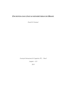 em defesa das l&iacute;nguas minorit&aacute;rias do brasil