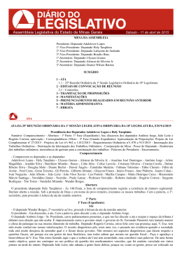 DI&Aacute;RIO DO LEGISLATIVO - 11/04/2015
