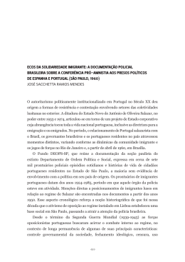 ecos da solidariedade imigrante: a documentação policial brasileira