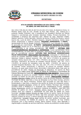 - C&acirc;mara Municipal de Coxim
