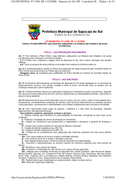 Novo Plano Diretor &bull; Lei Municipal N&ordm; 2.896 de 11 de 10 de 2006