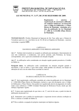 Lei de Regularização - Prefeitura de Sapucaia do Sul