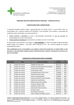 Candidatos convocados para contratação em 23.09.2015