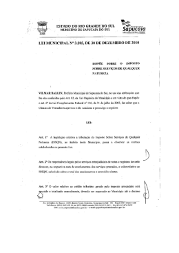Lei municipal N&ordm; 3.285 - Sapucaia