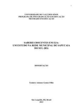 SABERES DOCENTES EM EJA: UM ESTUDO NA REDE