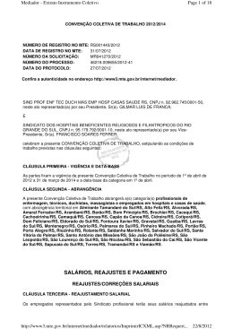 SAL&Aacute;RIOS, REAJUSTES E PAGAMENTO
