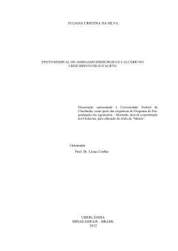 JULIANA CRISTINA DA SILVA Orientador Prof. Dr. L&iacute;sias
