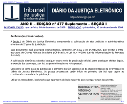 EDIÇÃO 477 Suplemento - SEÇÃO I - Tribunal de Justiça do Estado
