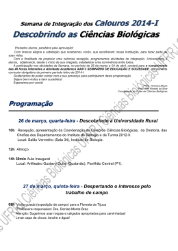 Descobrindo as Ci&ecirc;ncias Biol&oacute;gicas
