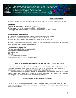 1 www.ulbra.br/ppggta Mestrado Profissional em Gen&eacute;tica e