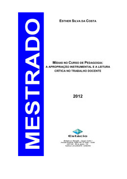 ESTHER SILVA DA COSTA MÍDIAS NO CURSO DE PEDAGOGIA: A