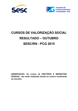 cursos de valorização social resultado – outubro sesc/rn