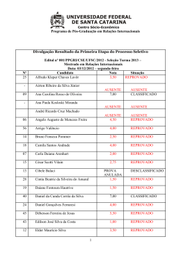 Acesse aqui o resultado da primeira etapa retificado - PPGRI