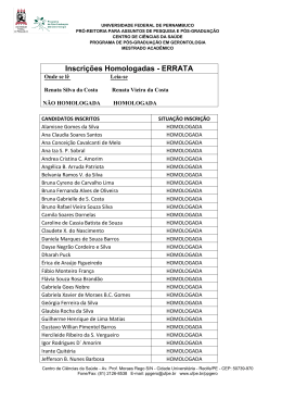 Inscri&ccedil;&otilde;es Homologadas - Universidade Federal de Pernambuco