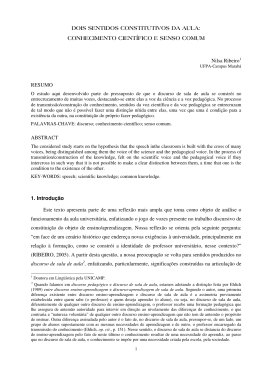 dois sentidos constitutivos da aula