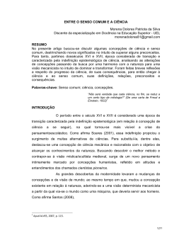 entre o senso comum e a ciencia