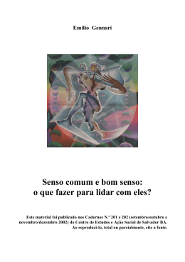 Senso comum e bom senso - DS-BH