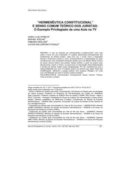 E SENSO COMUM TE&Oacute;RICO DOS JURISTAS