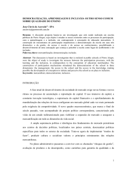 1 DEMOCRATIZA&Ccedil;&Atilde;O, APRENDIZAGEM E INCLUS&Atilde;O