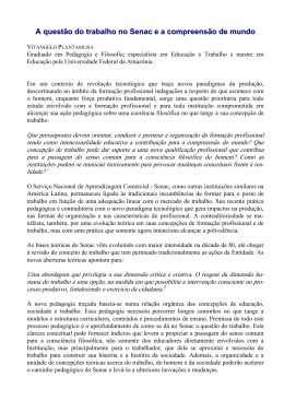 A quest&atilde;o do trabalho no Senac e a compreens&atilde;o de mundo