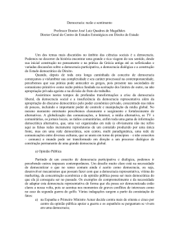 Democracia: raz&atilde;o e sentimento