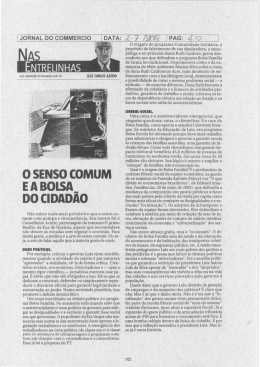 o sENso comum E A Bolsa” oo cloaoao