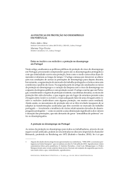 AS POL&Iacute;TICAS DE PROTE&Ccedil;&Atilde;O NO DESEMPREGO EM PORTUGAL