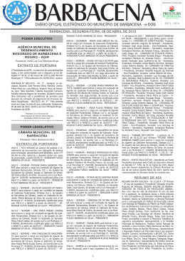 Di&aacute;rio Oficial - 06/04/2015 - Prefeitura Municipal de Barbacena