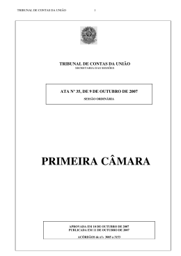 PRIMEIRA CÂMARA - Tribunal de Contas da União